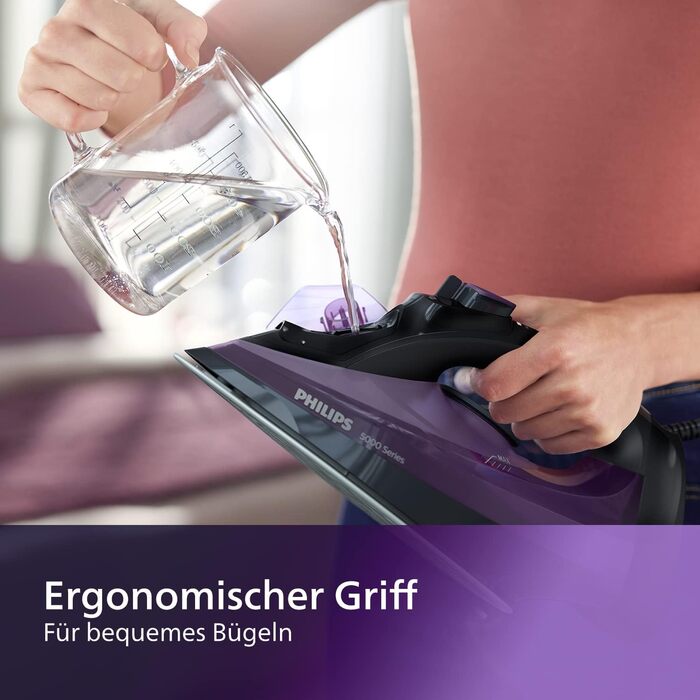 Парова праска Philips серії 5000 - 2400 Вт, постійна подача пари 45 г/хв, вихід пари 180 г, вертикальна подача пари, підошва Steam
