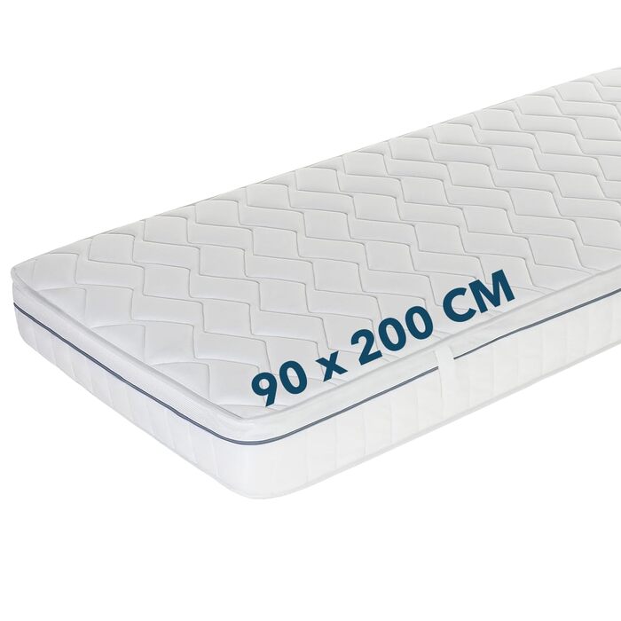 Матрац Ortho-Relax 90x200 см, висота 19 см, рівні жорсткості H4 та H5, 100-денний пробний період, двосторонній, м&39який та твердий боки, 7-зонний спеціальний комфортний пінопласт, 90 x 200 см H4 та H5 / 7-зонний / двосторонній матрац