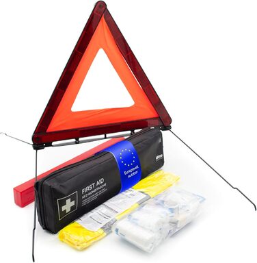 Автомобільна аптечка вкл. попереджувальний трикутник і жилет з високою видимістю згідно з чинним стандартом DIN 131642022 Дійсний