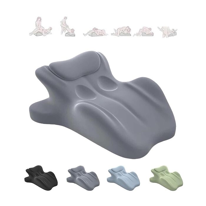 Загальна подушка для пар ChiroMonk, подушка для пар 27 градусів для інтимної близькості, клиноподібна подушка з піни з ефектом пам&39яті для підтримки інтимної близькості та спини, подушки для пар з відскоком для всіх поз (сіра) Grau