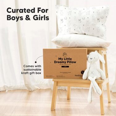 Дитяча подушка KeaBabies з наволочкою 535 см Дитяча подушка від 2 років, яку можна прати, м&39яка органічна, для сну, велика (KeaFriends) Keafriends 1-Pack, Jumbo з наволочкою