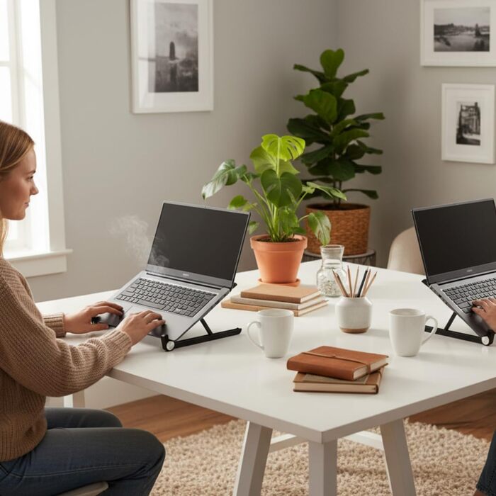 Підставка для ноутбука регульована та складна ергономічна підставка для робочого столу та домашнього офісу, з антиковзким покриттям, для ноутбуків до 17,3 дюймів