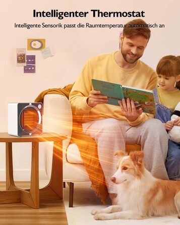 Компактний портативний вентилятор-обігрівач для ванної кімнати потужністю 500 Вт, електричний обігрівач з керамічною технологією PTC, захистом від перегріву та перекидання, тихий та портативний, сучасний дизайн для офісу/робочого столу.