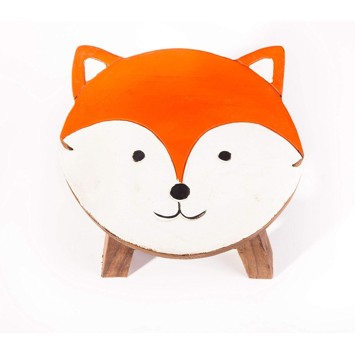 Дитячий стілець FairEntry, табурет, дитячий стілець з масиву дерева з мотивом лисиці, висота сидіння 25 см для нашої дитячої сидяч