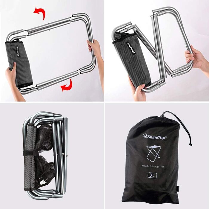 Невеликий портативний складний стілець, міні-стільці для кемпінгу на відкритому повітрі, складний кемпінговий стілець, легкий для кемпінгу, риболовлі, пікніків, подорожей та походів, 13x14,2x15,7 дюймів, сріблястий