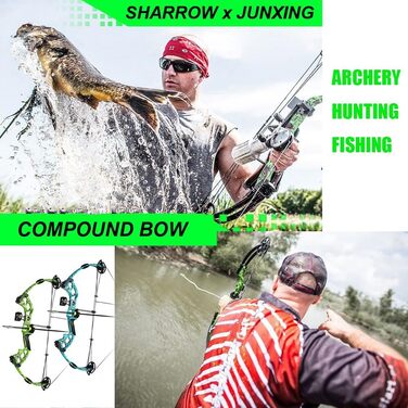 Набір складених луків SHARROW – мисливський лук 30–55 lb, регульований з стрілами, спортивний лук для дорослих, лівий/правий, синій