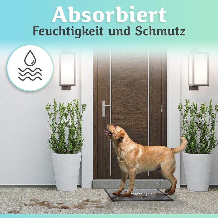 Килимок для дверей Welcome можна прати в пральній машині 40x60 см - ідеальний розмір для вхідних дверей. Килимок для внутрішнього використання, килимок для вітальні з написом &quotWelcome&quot та серцем, 40 x 60 см (прямокутний)