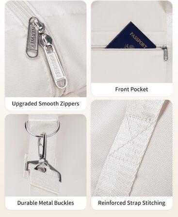 Ручна поклажа Narwey Ryanair 40x30x20, Маленька спортивна сумка для подорожей, Ручна поклажа, Сумка для літака для жінок, Дорожня сумка Weekender Men 20L (Бежева) Бежева 40 x 25 x 19 см