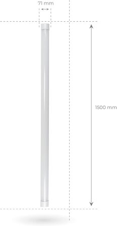 Рейка Ledvion 2 шт. 150 см Інтегрована трубчаста лампа Світлова панель 50 Вт 6000 люмен 6500K Стельовий світильник для внутрішнього використання холодний білий супер яскравий