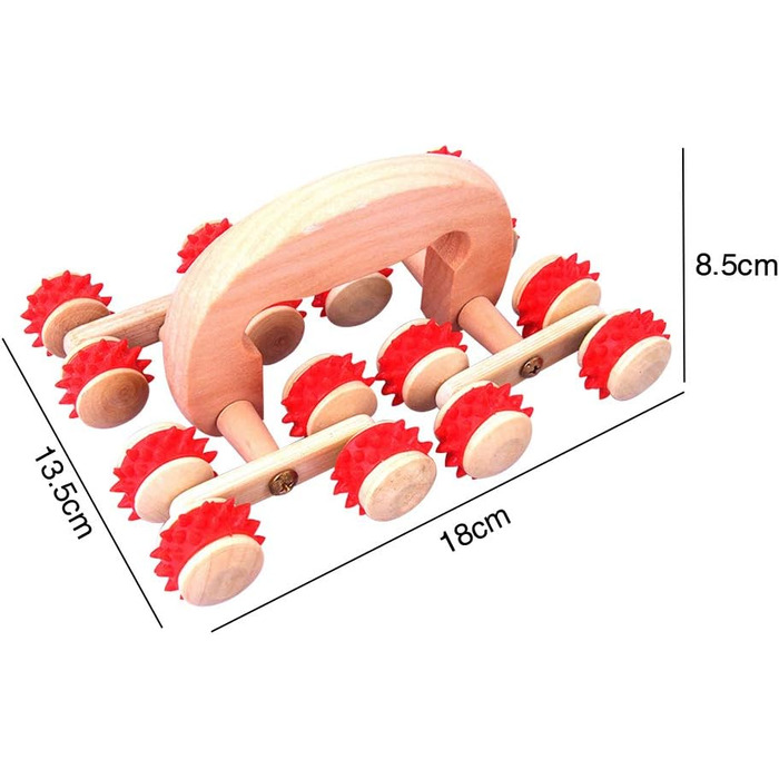 Масажний ролик, 16 коліс, ручний масаж, різьблені плечі, полегшення болю, масажний ролик краса
