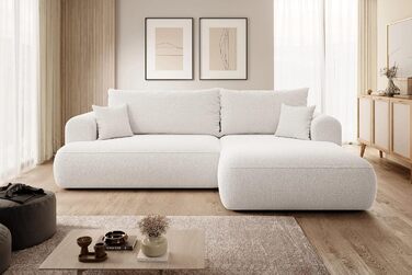 Диван Selsey, кутовий диван, кутовий диван, розкладний диван-ліжко, з функцією зберігання, легкий у догляді, поліуретанова піна, L-подібна форма, лівий, OVO, сірий велюровий вигляд, Castel