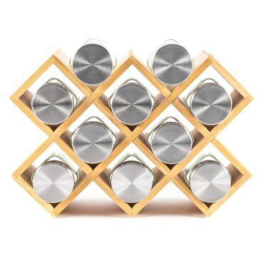 Дерев&39яна підставка для спецій сертифікована FSC підставка для спецій для шафи підставка для спецій для дверцят шафи, кухонний органайзер без свердління (коричнева, 10 банок)