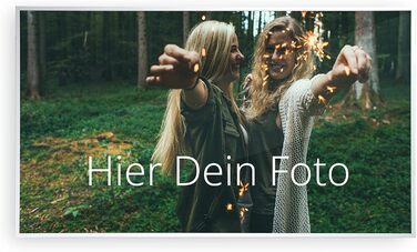 НАСТІННА КАНІКУЛА - Ваше зображення на акрилі - Comfort Edition XXL - 100x60 см акрилове скло з друком вашого власного фото - високоякісна біла алюмінієва рама, включаючи настінне кріплення - друк Ultra HD - Зроблено в Німеччині 100Д x 60Ш см Колір рами Б