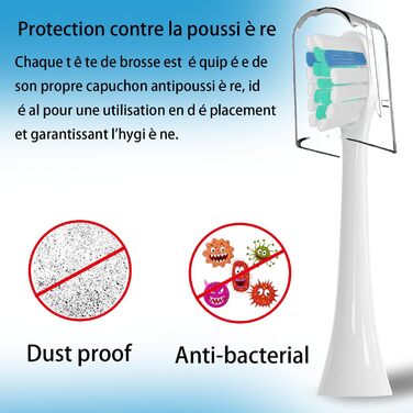 Насадки для щітки, сумісні з моїми варіаціями Електрична зубна щітка, змінні щітки підходять для моїх варіацій Звукова зубна щітка (біла), 6 шт.