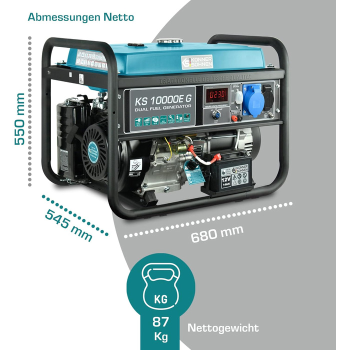 Гібридний бензиновий LPG 4-тактний генератор, аварійний генератор 7500 Вт, генератор 1х16А 1х32А з автоматичним регулятором напруг