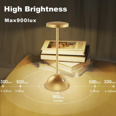 Світлодіодна настільна лампа Hapfish Акумуляторна батарея, 5000 мАг Симпатична настільна лампа Бездротова, з можливістю затемнення