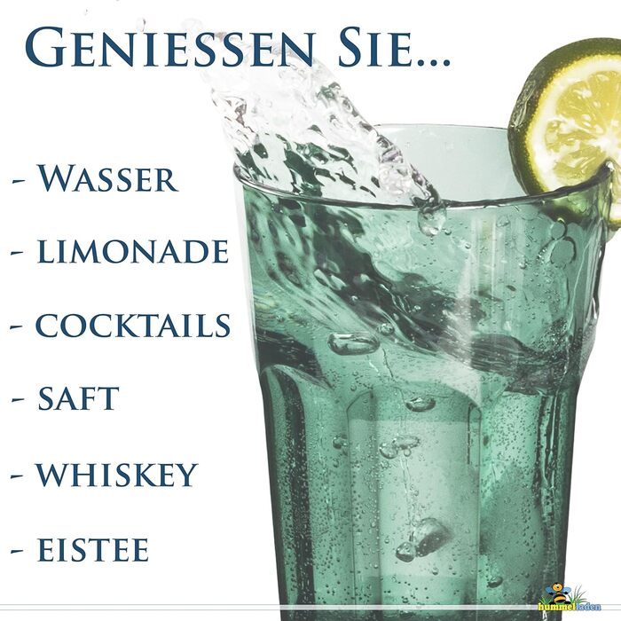 Акриловий кемпінговий стакан, 400 мл, різні кольори - келих на 6 осіб, акриловий стакан для води, пластиковий, для кемпінгу, саду, імітація справжнього скла, кухоль для пікніка, дитячий, для людей похилого віку, лонг-дрін, коктейльний, блакитно-блакитно-б