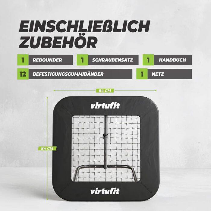 Футбольний підбирач VirtuFit регульований та складний 84 x 84 см ідеально підходить для тренувань та відпрацювання техніки дітей