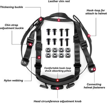 Тактичний шолом, ремінець для підборіддя, регульований циферблат, 4-точкова система підвіски з гвинтами та болтами для HL-31/HL-32 FAST MICH Bump Wendy, аксесуар для тактичного шолома, чорний