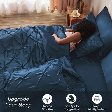 Сатинова ковдра California King 8 предметів - розкішний комплект постільної білизни з ковдрою, простирадлом, спідницею, супер шовк