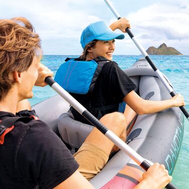 Надувний каяк INTEX Dakota K2 для двох осіб з веслами 86 дюймів та насосом