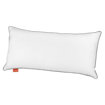 Улюблена готельна подушка, жорстка, 40x80 см, регульована по висоті подушка, 100 бавовна з сірою окантовкою, зроблено в ЄС, сертифікована Oeko-TEX, можна прати при температурі до 60 градусів, жорстка, 40 x 80 см