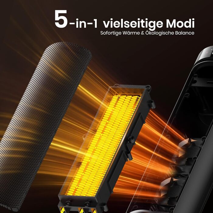 Енергозберігаючий вентилятор-обігрівач, керамічний вентилятор-обігрівач PTC потужністю 2000 Вт, тиха робота 36 дБ, термостат, коливання 70, таймер 12 годин, захист від перегріву та перекидання, електричний обігрівач для використання в приміщенні, 60 см, ч