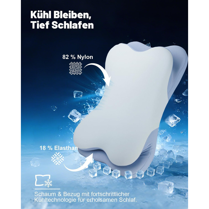 Подушка для шиї IDEA, ортопедична подушка з піни з ефектом пам&39яті, ергономічна подушка для полегшення болю в шиї, подушка для шиї проти хропіння, подушка для сну на боці, спині та животі ()