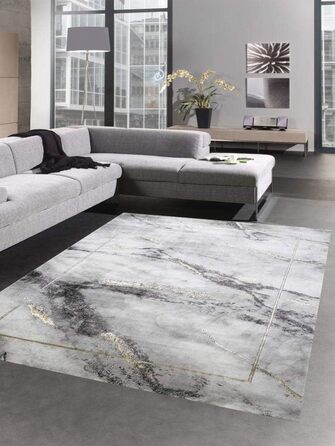 Килим сучасний дизайнерський килим мармуровий вигляд сіре золото розмір 240 x 340 см