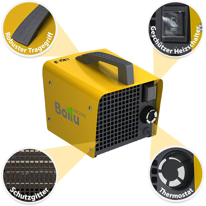 Керамічний тепловентилятор електричний обігрівач 2 налаштування тепла 2500Вт/5000Вт будівельний обігрівач з терморегулятором елект