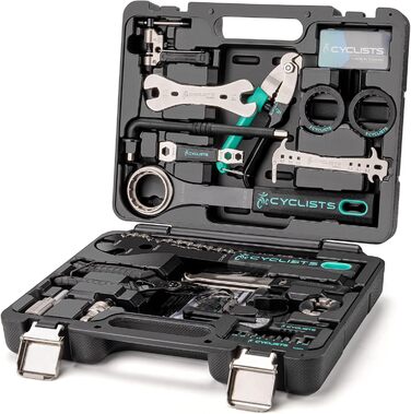 Набір велосипедних інструментів із 27 предметів для ремонту гірських/шосейних велосипедів з футляром для зберігання