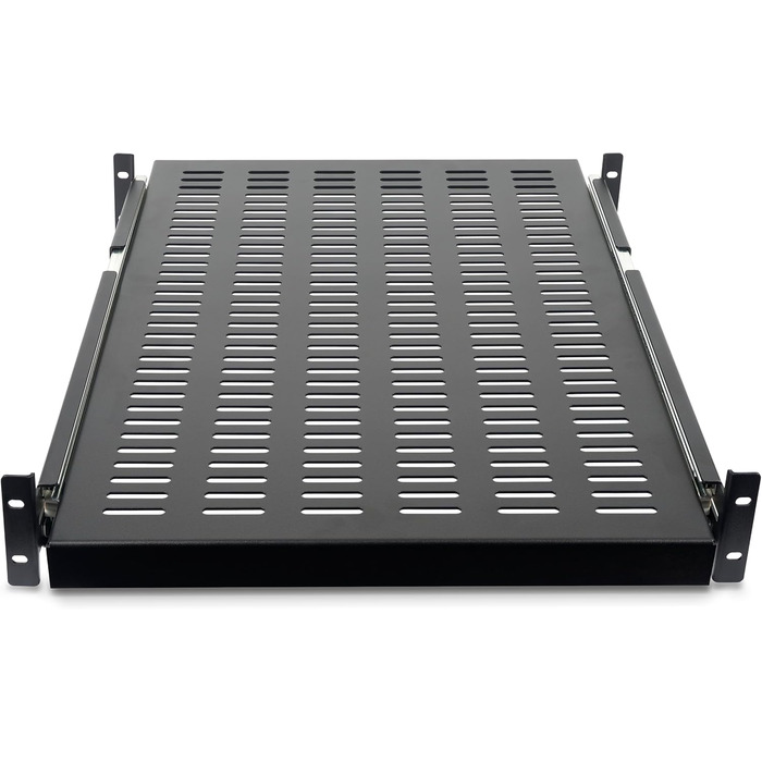Розсувна полиця StarTech.com 2U для монтажу в серверну стійку - Регульована глибина встановлення від 51 до 74 см - Вентильована - Вантажопідйомність 22,5 кг - Відсік для зберігання обладнання для стійки - Глибина 60 см (UNISLDSHF19) 610 мм 2U Вентильована