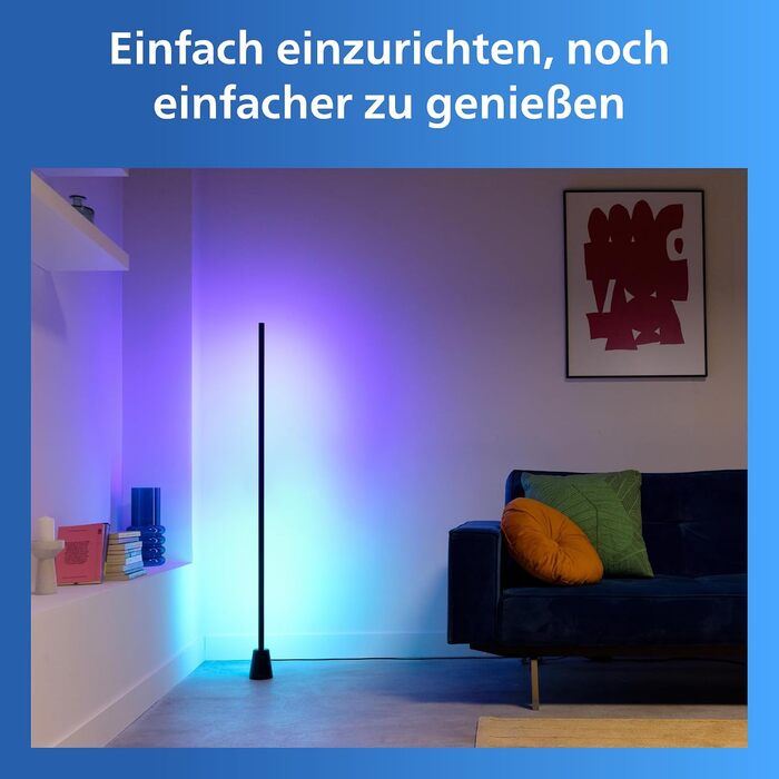 Розумна торшерна лампа Philips Hue Gradient, чорна