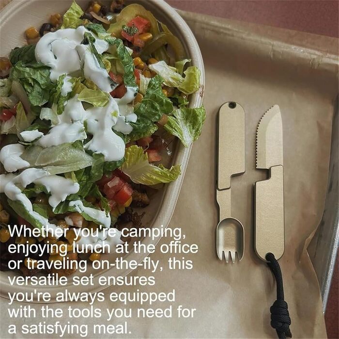 Набір посуду 2 в 1 для кемпінгу, портативний магнітний знімний комплект ложки та виделки, практичний посуд для подорожей, походів, легкий багаторазовий посуд для використання на відкритому повітрі (3)