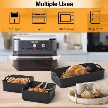 Аерофритюрниця VnkloMes з силіконовою формою для Ninja Foodi AF500EU 10.4 л, фритюрниця з силіконовою формою, багаторазова, аксесуари для силіконової форми для фритюрниці AF500EU