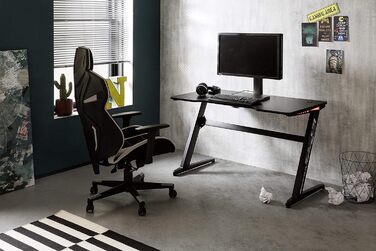 Ігровий стіл із RGB-світлодіодним підсвічуванням, МДФ під карбон, Basic 5