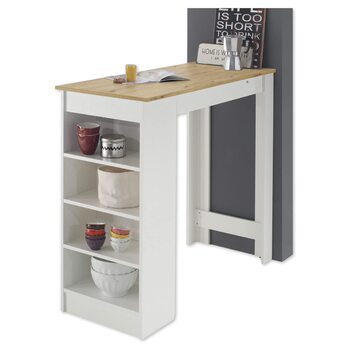 Сучасний барний стіл MOJITO білого кольору, під дуб Artisan - Компактна стільниця для кухні та їдальні - 115 x 103 x 50 см (Ш/В/Г) Білий / Дуб Artisan