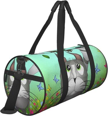 Спортивна сумка Кіт, що дивиться на пташку, для фітнесу, подорожей та багажу, велика дорожня сумка, сумка на нічліг та на вихідні для чоловіків та жінок