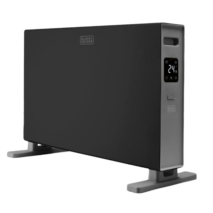 Конвекторний обігрівач, обігрівач, вентилятор, 2000 Вт, світлодіодний дисплей, 2 рівні потужності, таймер, захист від перегріву, ручка для перенесення, чорний 2000 Вт Цифровий, 2001E -