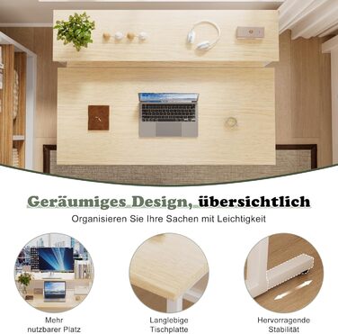 Складаний стіл, 80 см, невеликий стіл з полицею для монітора, 2-ярусний складаний стіл для домашнього офісу, офісу, школи, комп&39ютерний стіл для невеликих приміщень, бежевий