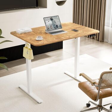 Рама столу ERGOMAKER з регулюванням висоти, функцією пам&39яті та плавним пуском/зупинкою, 2-рівнева телескопічна регульована по висоті рама столу, електрична рама столу (білого кольору), рама з одним двигуном, білий колір