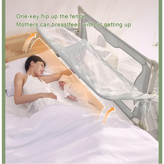 Дитяче ліжко 3-в-1, 120x50 см, дитяча колиска, дитяче ліжечко-манеж, дитяче ліжко-манеж, пружинне ліжко-бокс біля ліжка, з аксесуарами, які можна розмістити на ліжку (колір кремово-білий)