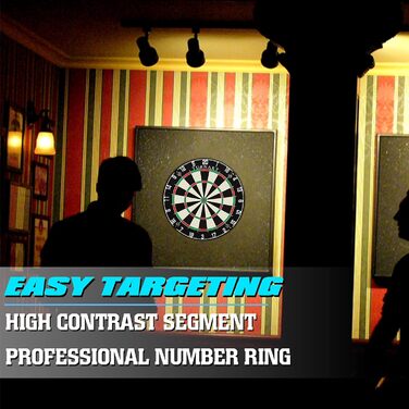 Коркова мішень для дартсу з дротиками, офіційна сталева мішень для дартсу, набір сталевих дротиків з 6 дротиками з металевим наконечником та 6 деками (лише для мішені для дартсу)