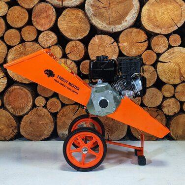 Бензиновий подрібнювач деревини Forest Master Compact FM6DD-MUL 6HP Подрібнювач Мульчувач Для всіх садових відходів, самозавантажувальний Подрібнює деревину до 50 мм