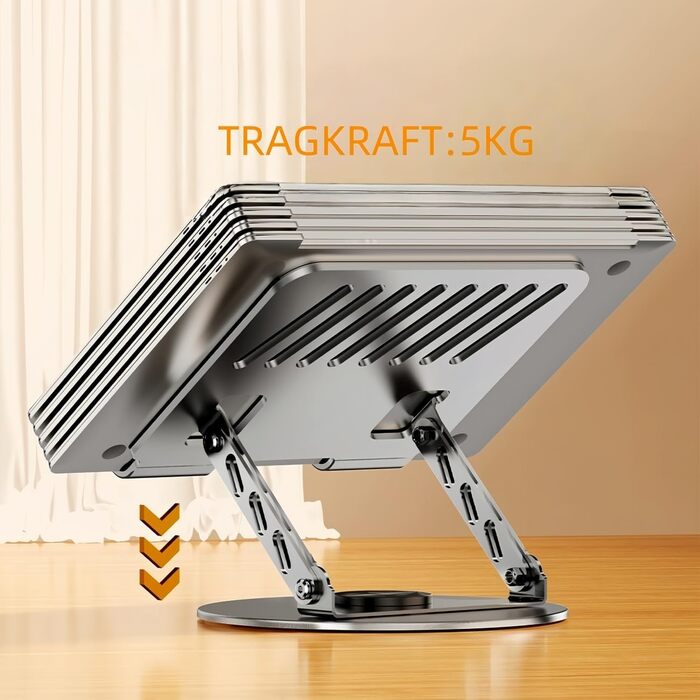 Підставка для ноутбука з регульованою висотою та поворотною базою на 360, компактна підставка-тримач для ноутбуків, сумісна з MacBook Air, Pro та ноутбуками 10-17,3 дюймів
