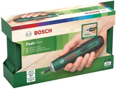 Акумуляторна викрутка Bosch PushDrive (3,6 В, 32 біти, коробка для зберігання)
