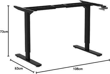 Бюджетний стіл з регульованою висотою Каркас столу з регулюванням висоти за допомогою кривошипа Регульована ширина для всіх стандартних стільниць (чорний, стільниця не входить до комплекту) Чорний без стільниці