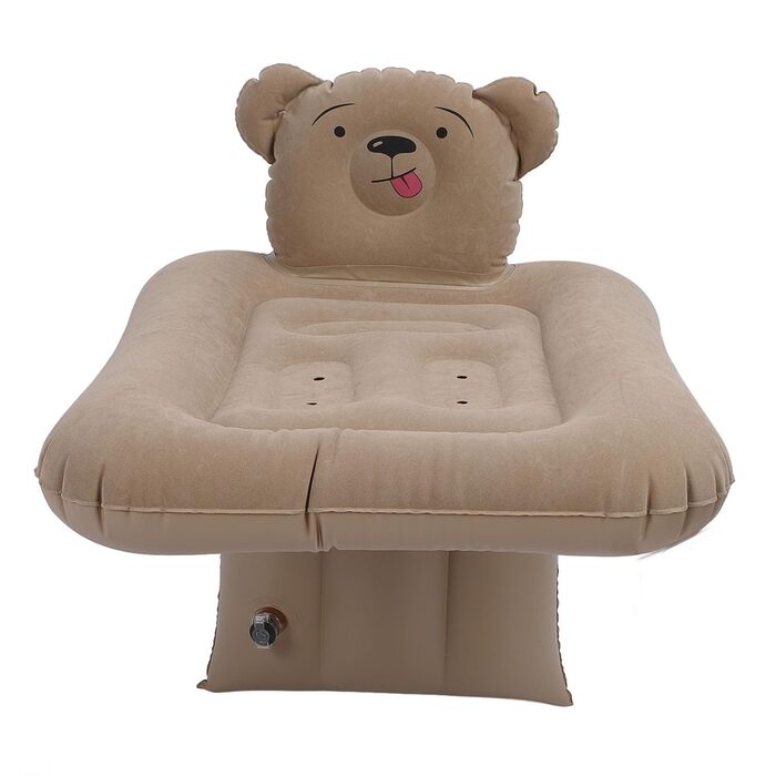 Надувне автоліжечко зі знімним ременем безпеки, просторе та грайливе оформлення, з подвійним незалежним надуванням, для дитячих автомобільних подорожей