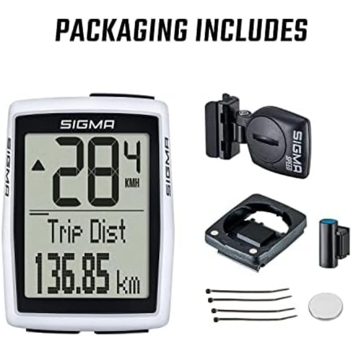 Велокомп'ютер SIGMA BC 12.0 WL, Бездротовий, Водонепроникний, Пластик, Чорний