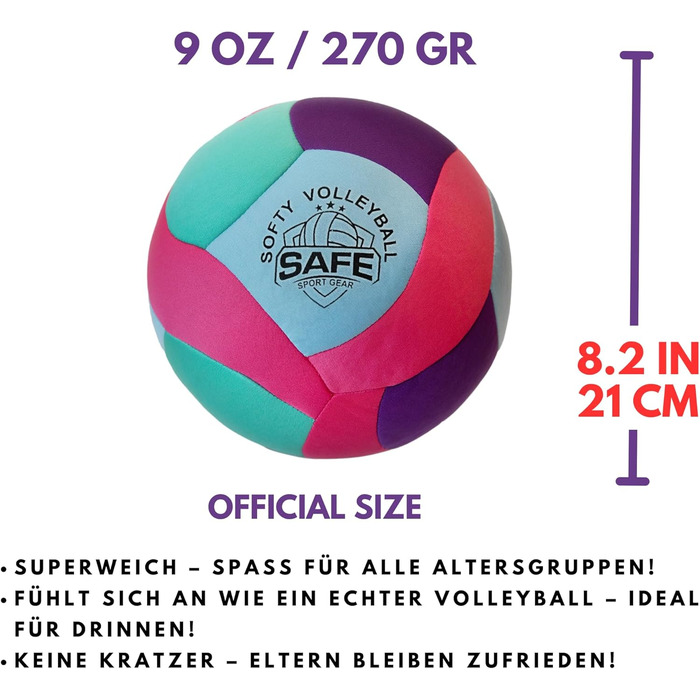 Суперм'який волейбольний м'яч для дітей та початківців, бірюзовий, безпечний